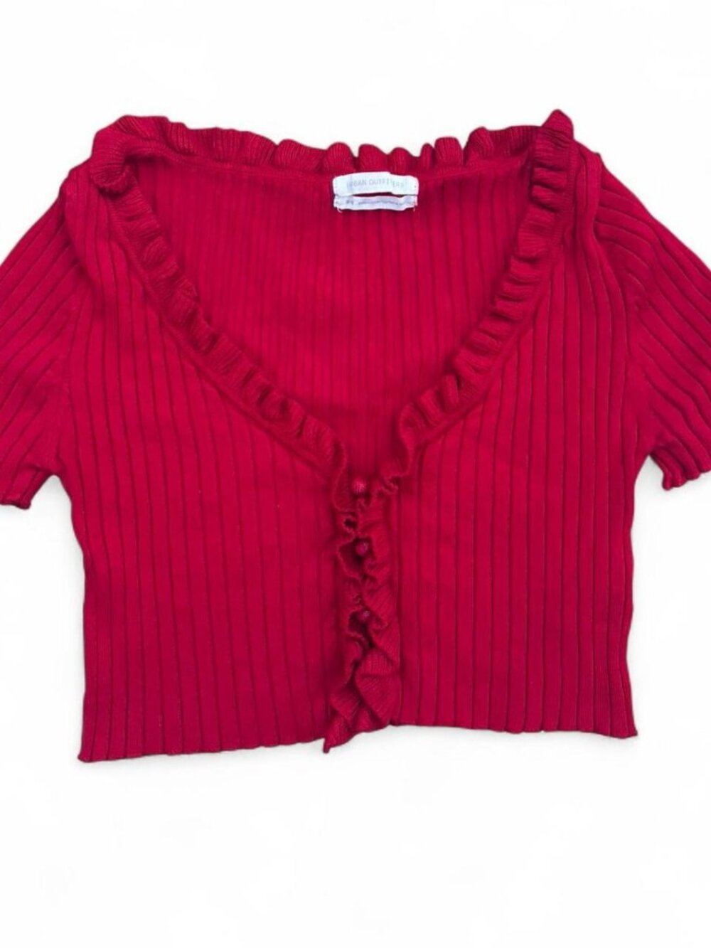 Urban Outfitters red ribbed knit crop top